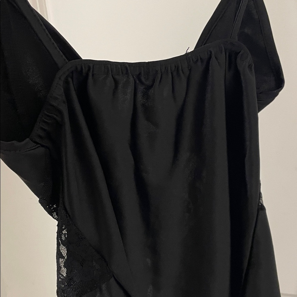 I.AM.GIA Black Satin Lace-Up Top - Picture 3 of 3